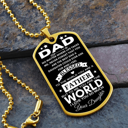 Best Dad Ever | Dog Tag | Father's Day | Birthday | Gift from Daughter | Black