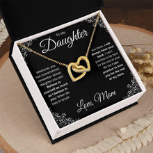 Load image into Gallery viewer, To My Daughter | Believe in Yourself | Interlocking Hearts Necklace | Gift From Mom | Black Card