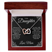 Load image into Gallery viewer, To My Daughter | Believe in Yourself | Interlocking Hearts Necklace | Gift From Mom | Black Card