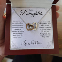 Load image into Gallery viewer, To My Daughter | Believe in Yourself | Interlocking Hearts Necklace | Gift From Mom
