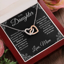 Load image into Gallery viewer, To My Daughter | Believe in Yourself | Interlocking Hearts Necklace | Gift From Mom | Black Card
