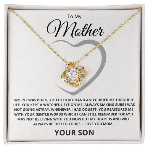 To my Mother | My heart is tied to yours | Love Knot Necklace | Gift from Son - Billie Possum