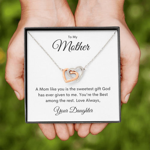 To My Mother | Interlocking Hearts Necklace | Mother's Day | From Daughter