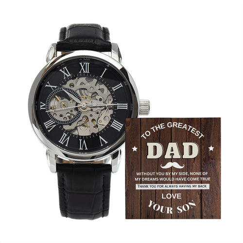 Greatest Dad | Openwork Watch | Father's Day | Birthday | Gift from Son