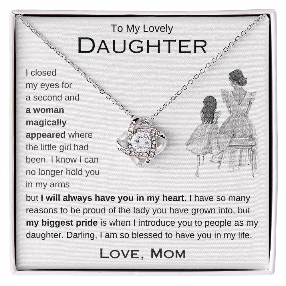 To My Daughter | My Biggest Pride | Love Knot Necklace | Gift From Mom