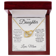 Load image into Gallery viewer, To My Daughter | Believe in Yourself | Interlocking Hearts Necklace | Gift From Mom
