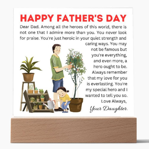 Hero | Acrylic Plaque | Father's Day | Gift from Daughter